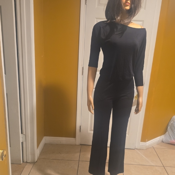 Michael Stars Pants - Michael Stars Black Off-Shoulder Jumpsuit